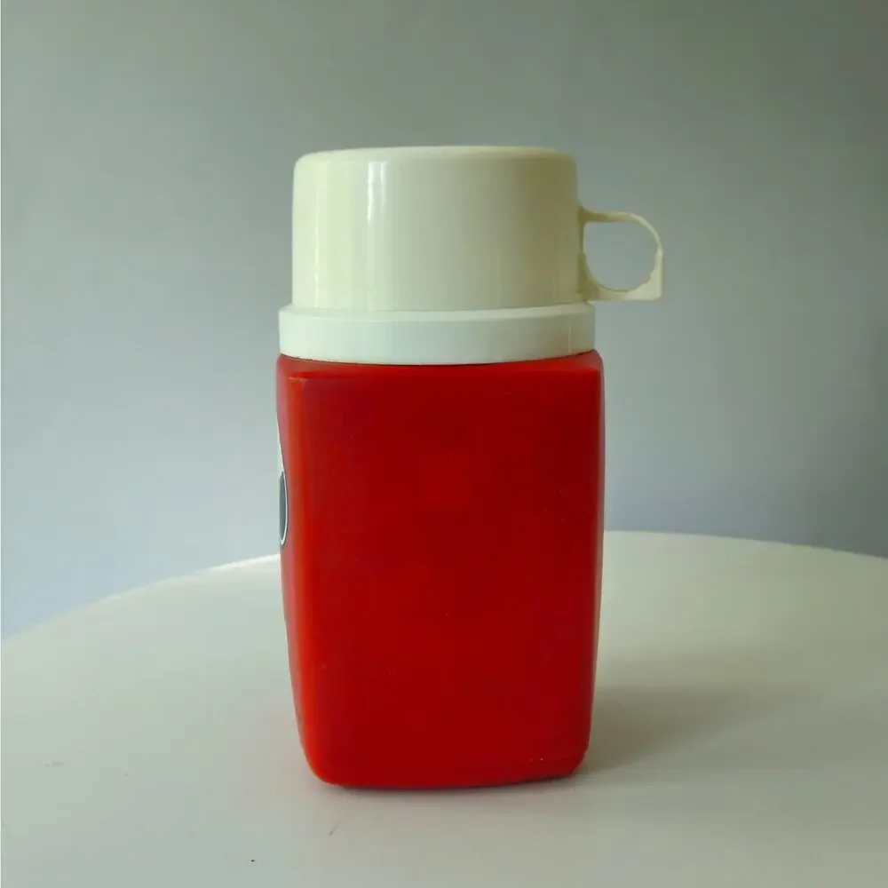 Vintage Snoopy King-Seeley Thermos | Red Plastic 8 oz | MCM 1950s Peanuts